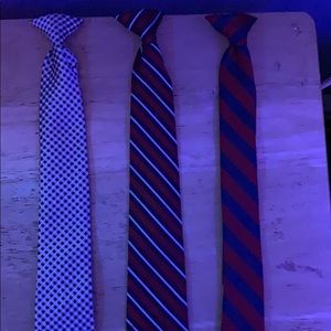 2 Red Clip on ties and 1 Orange